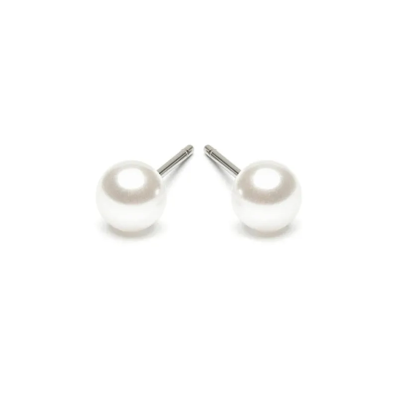 Simply Whispers White Pearl 5mm Stud Earrings Sale