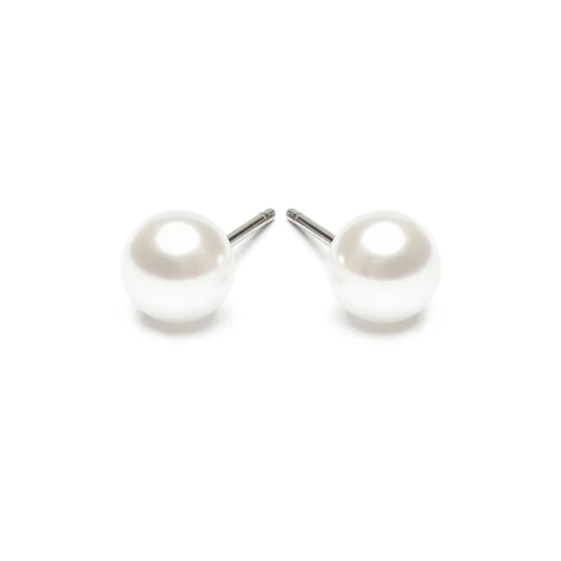 Simply Whispers White Pearl 6mm Stud Earrings Online