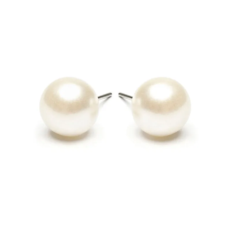 Simply Whispers White Pearl 10mm Stud Earrings Best