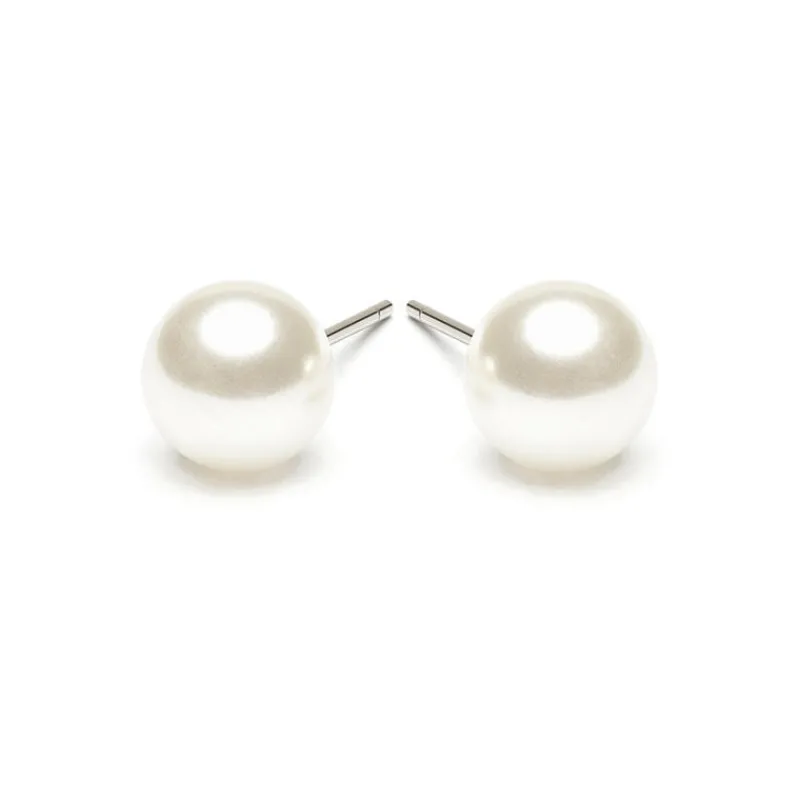 Simply Whispers White Pearl 8mm Stud Earrings Online