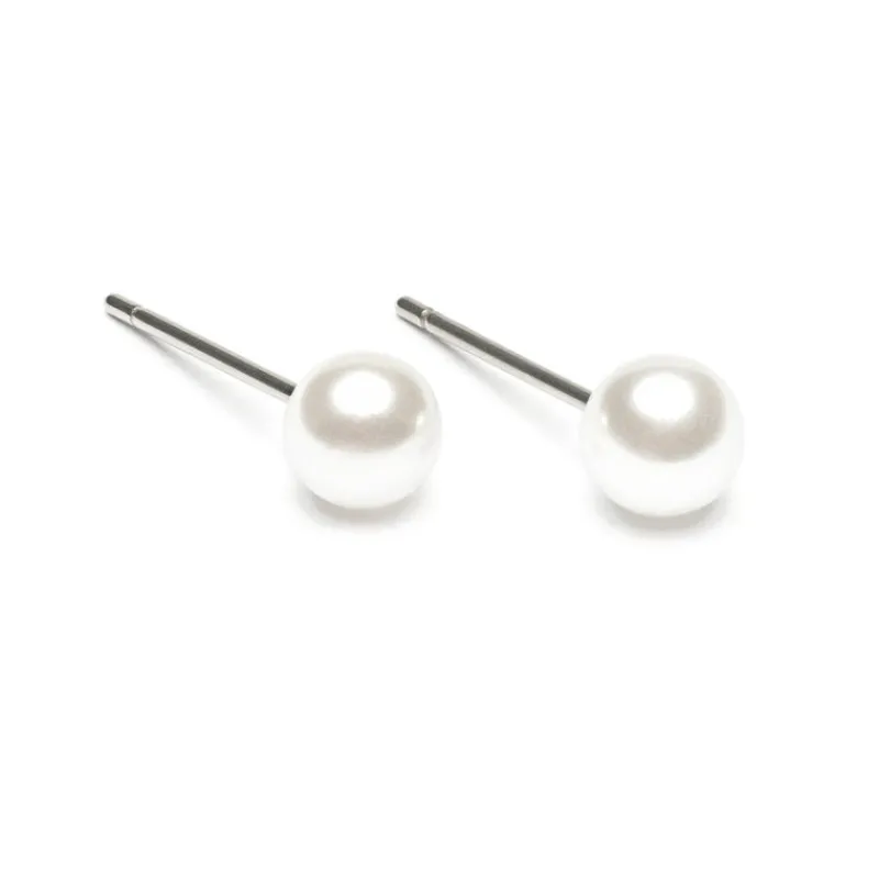 Simply Whispers White Pearl 5mm Stud Earrings Sale