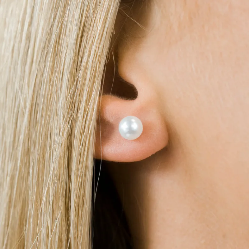 Simply Whispers White Pearl 6mm Stud Earrings Online