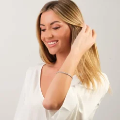 Simply Whispers White Round Zirconia Tennis Bracelet Sale