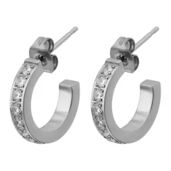 Simply Whispers White Zirconia Titanium Posted Hoop Earrings Best