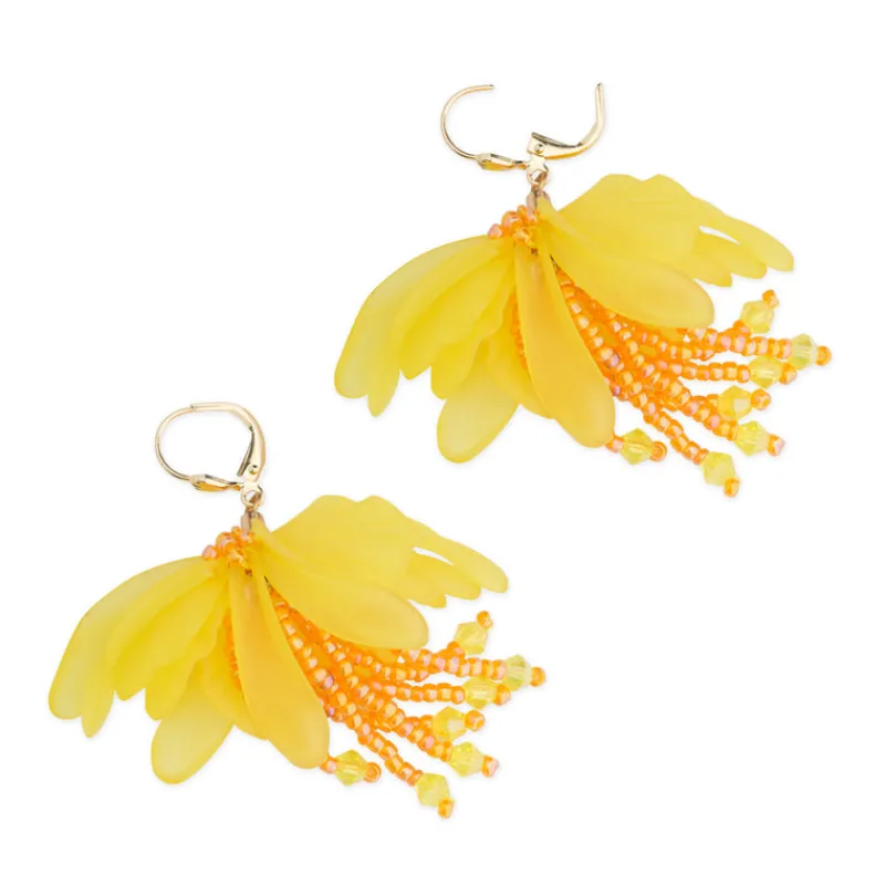 Simply Whispers Yellow Calicanto Dangle Earrings Fashion