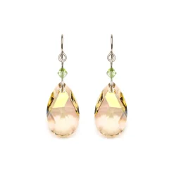 Simply Whispers Yellow Drop Crystal Titanium Earrings New